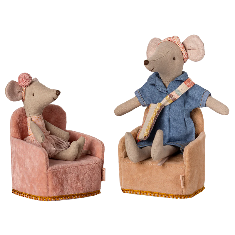 Fauteuil pliable Maileg « Souris » Rose