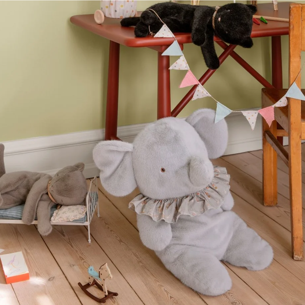 Maileg éléphant 'Peluche' Grand Bleu/Gris