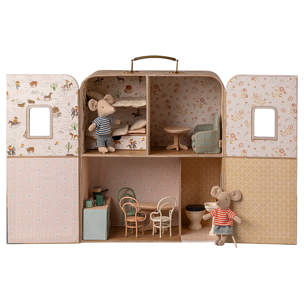 Maileg Mäusehaus 'SuitCasa' Kleine Schwester und Bruder Maus