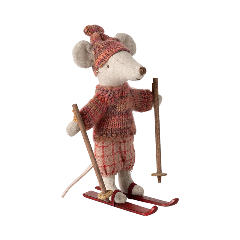 Maileg 'Souris des neiges avec skis' Grande soeur Rose