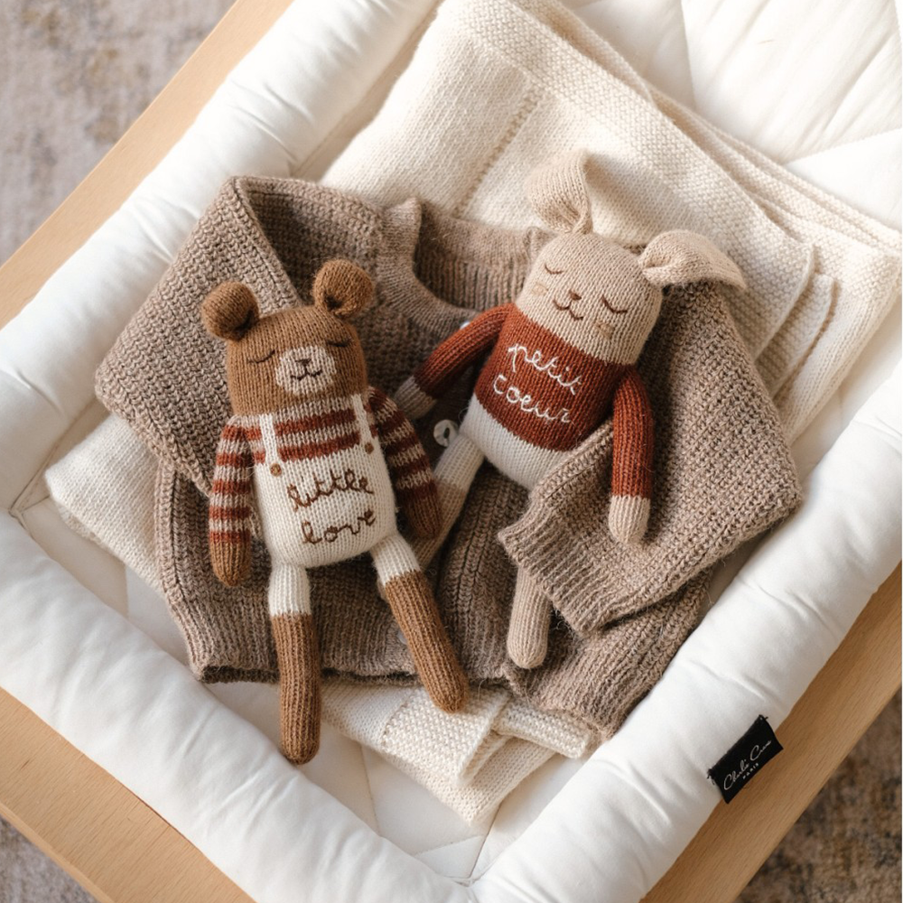 Main Sauvage Knitted Cuddly Toy 'Teddy' Little Love