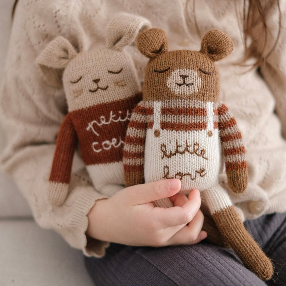 Main Sauvage Knitted Cuddly Toy 'Teddy' Little Love
