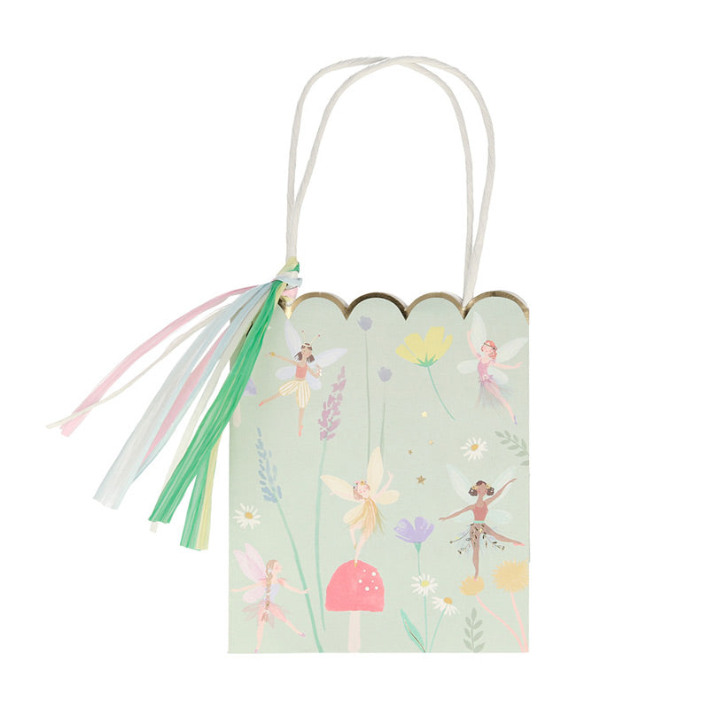 Meri Meri – Süsse Party Papiertüten mit illustrierten Feen, Blumen und Pilzen. Aus der Kollektion "Fairy"