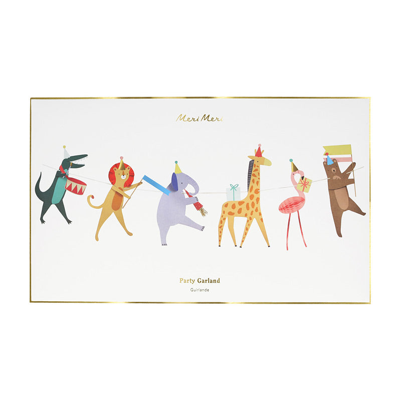 Meri Meri – Party Wimpelkette, Girlande mit marschierenden Tieren "Animal Parade". Mit süssen Details verziert und ideal für die nächste Party