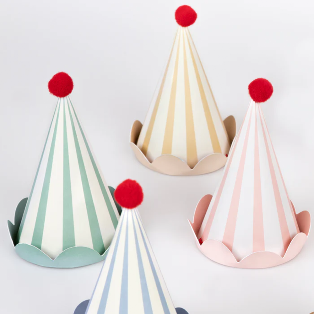 Meri Meri Party Hats 8-Piece Set Animal Friends