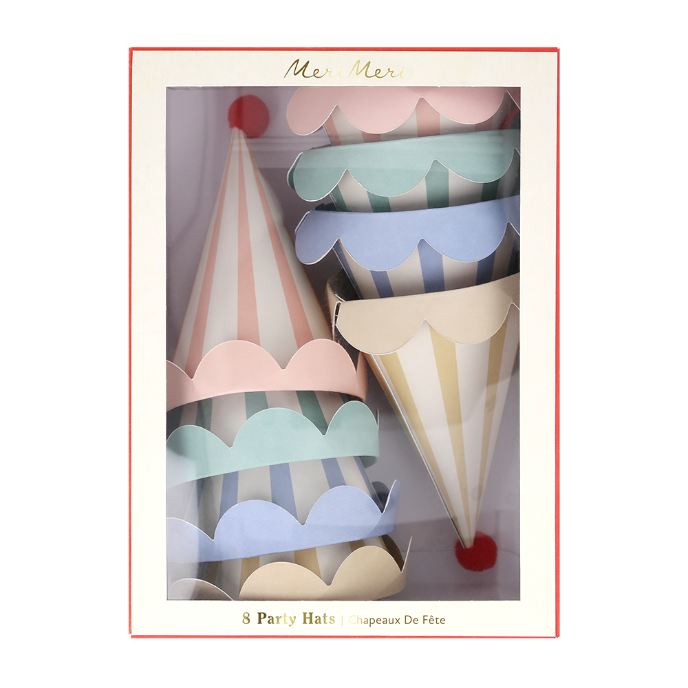Meri Meri Party Hats 8-Piece Set Animal Friends