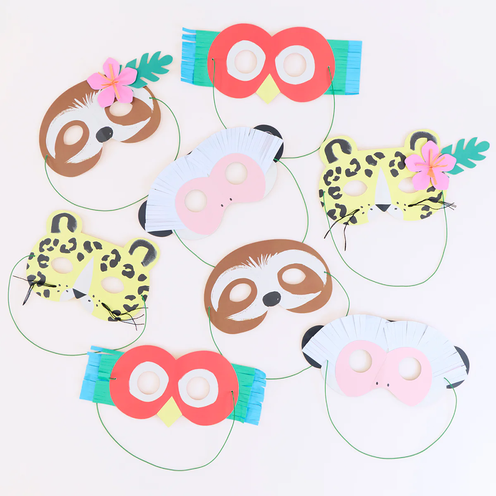 Meri Meri Partymasken 8er Set Jungle Jamboree