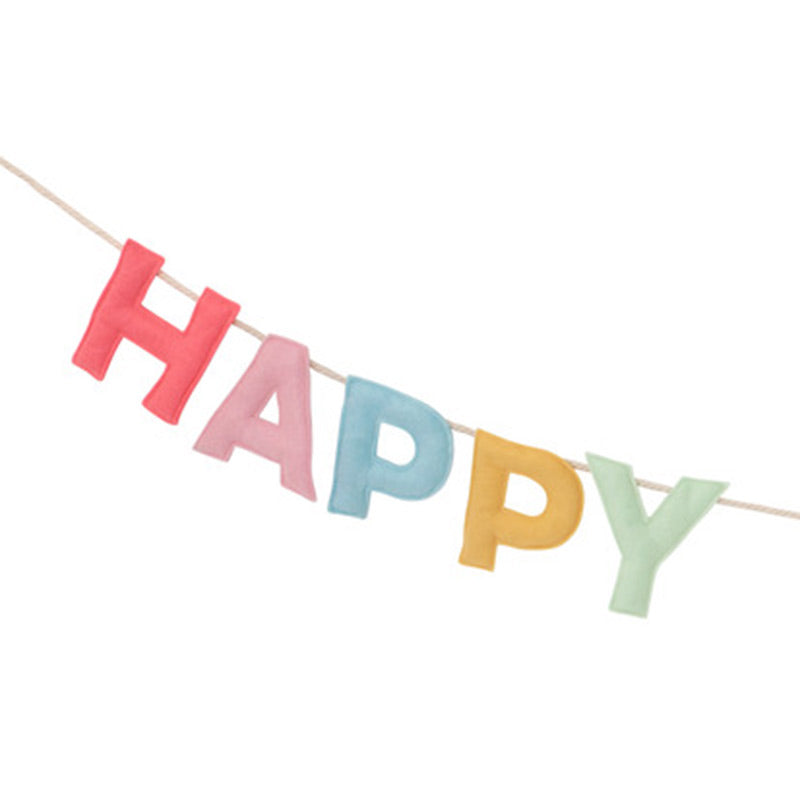 Meri Meri – Nachhaltige Wimpelkette mit Buchstaben aus Filz – Happy Birthday Buchstaben Girlande für jeden Geburtstag