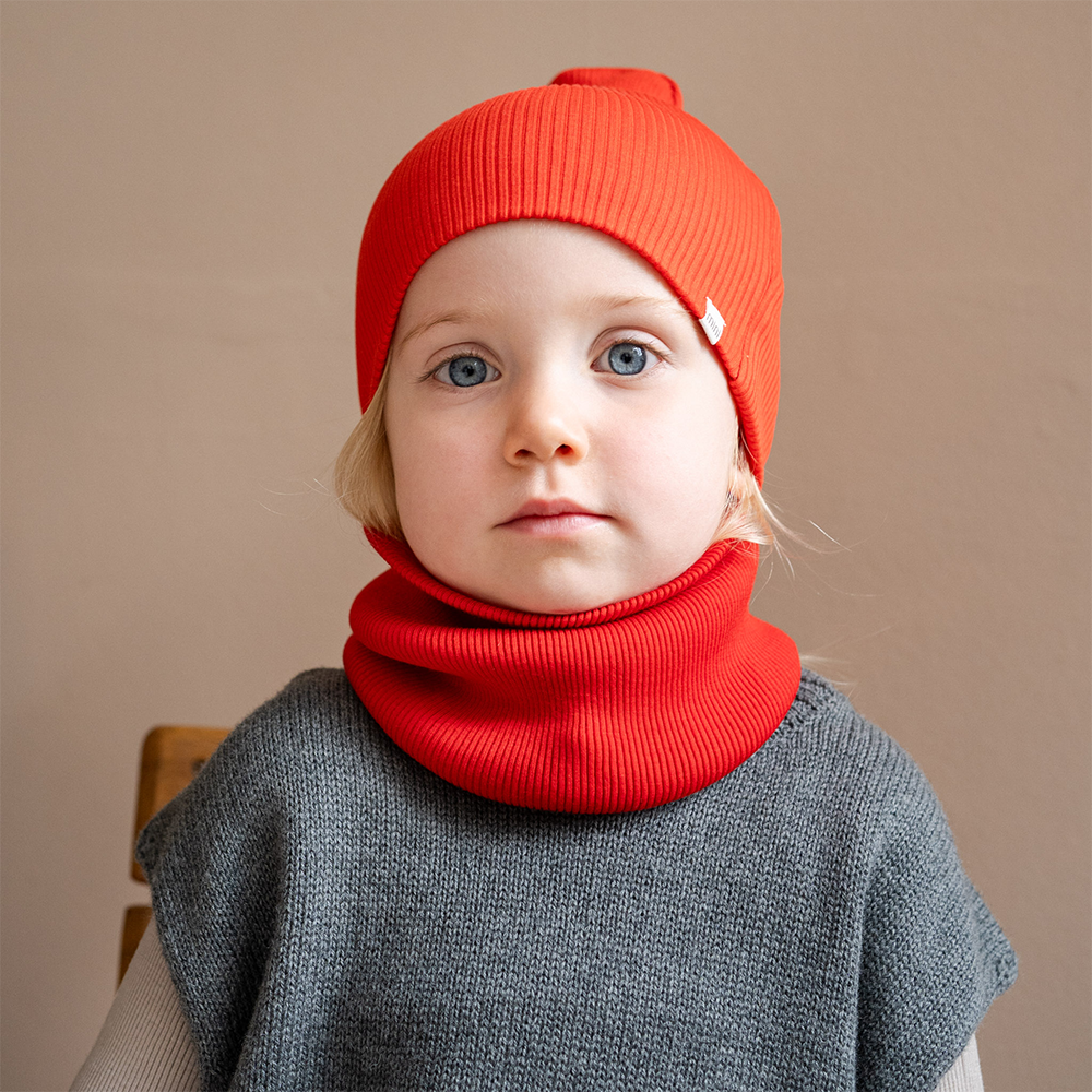 Minimalisma Schlauchschal aus Merinowolle 'Argir' Red
