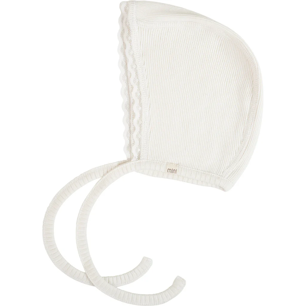Minimalisma Bonnet bébé soie/coton « Beau » crème