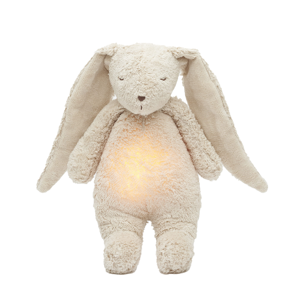 Moonie Kuscheltier Hase mit Licht 'Organic Humming Bunny' Sand