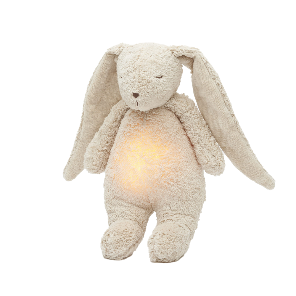 Moonie Kuscheltier Hase mit Licht 'Organic Humming Bunny' Sand
