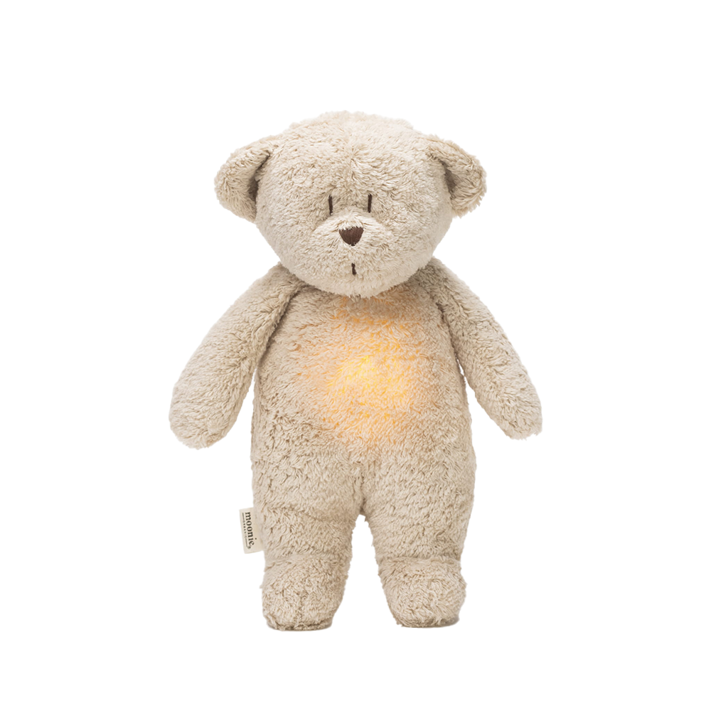 Moonie Teddybär mit Licht 'Organic Humming Bear' Sand - Online MY SNOWFLAKE