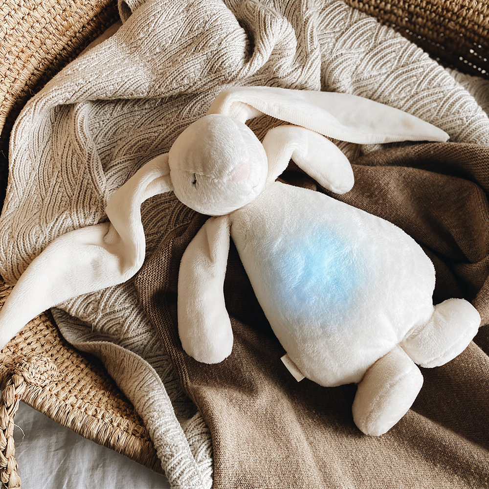 Moonie Kuscheltier Hase mit Licht 'Organic Humming Bunny' Polar - Online MY SNOWFLAKE