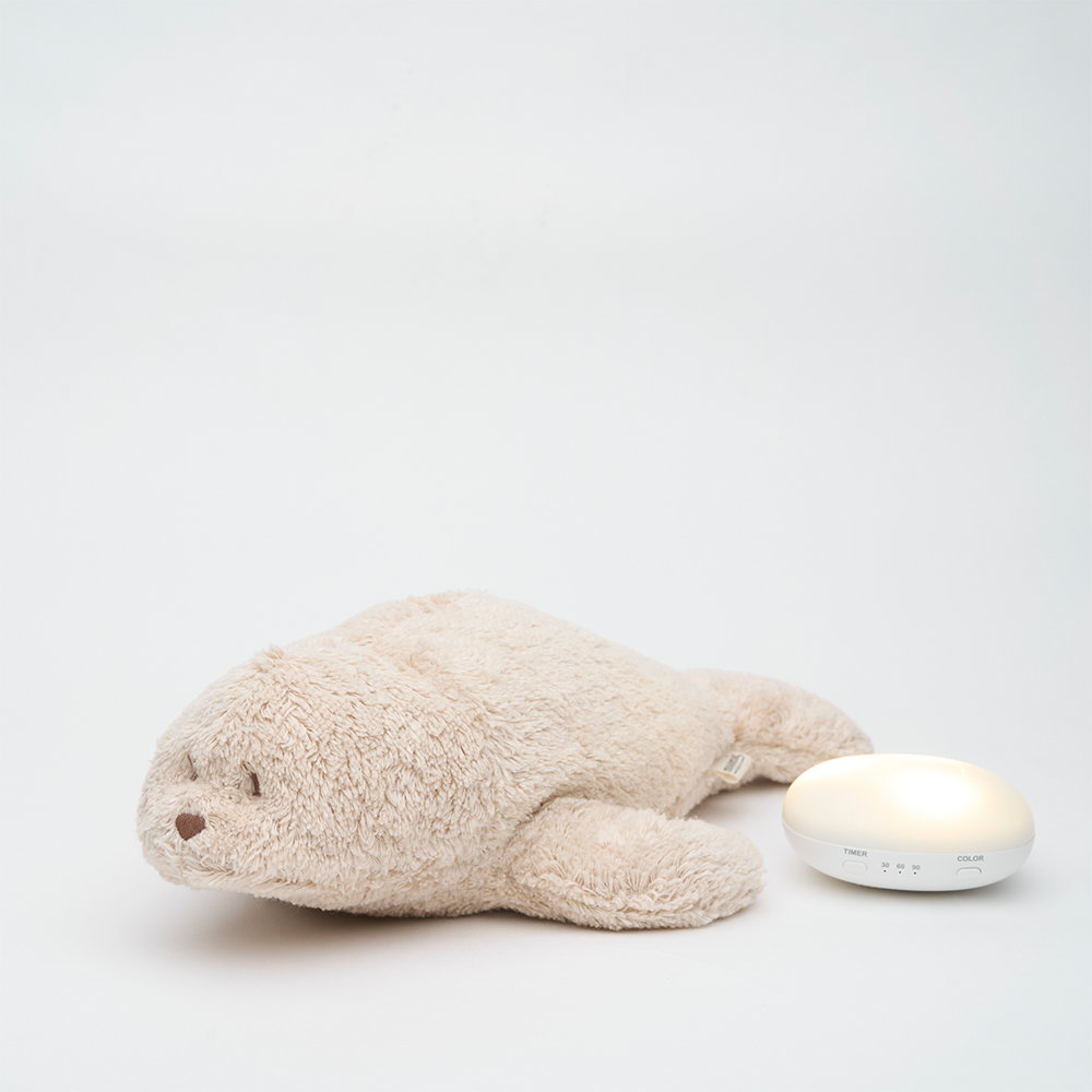 Moonie Kuscheltier Robbe mit Licht 'Organic Humming Seal' Sand - Online MY SNOWFLAKE