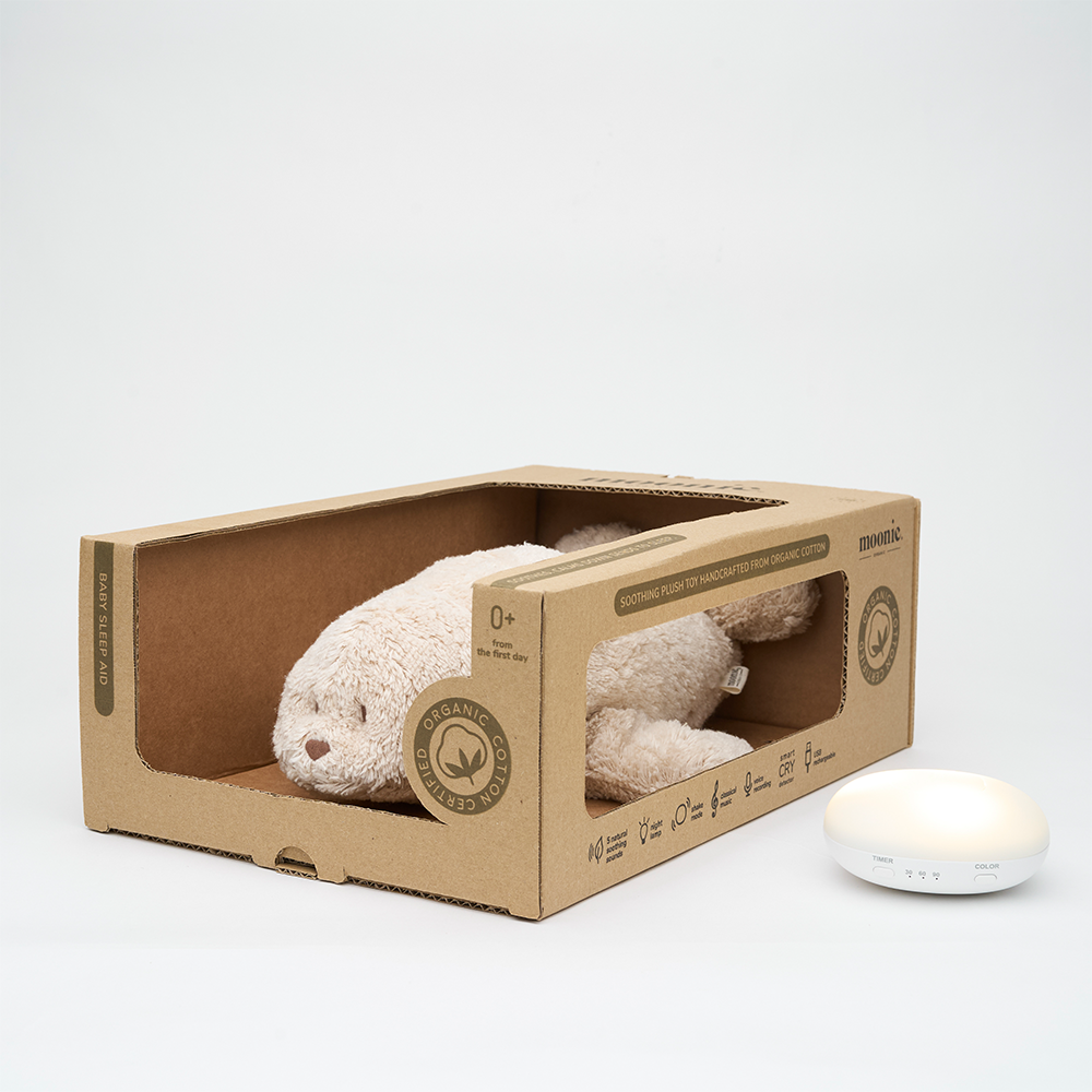 Moonie Kuscheltier Robbe mit Licht 'Organic Humming Seal' Sand - Online MY SNOWFLAKE