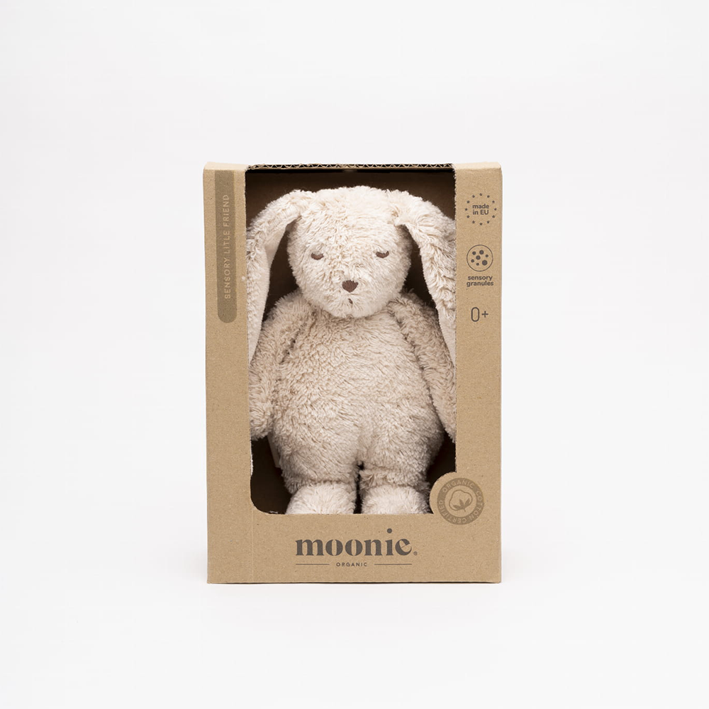 Moonie Kuscheltier Hase 'Sensory' Klein Sand - Online MY SNOWFLAKE