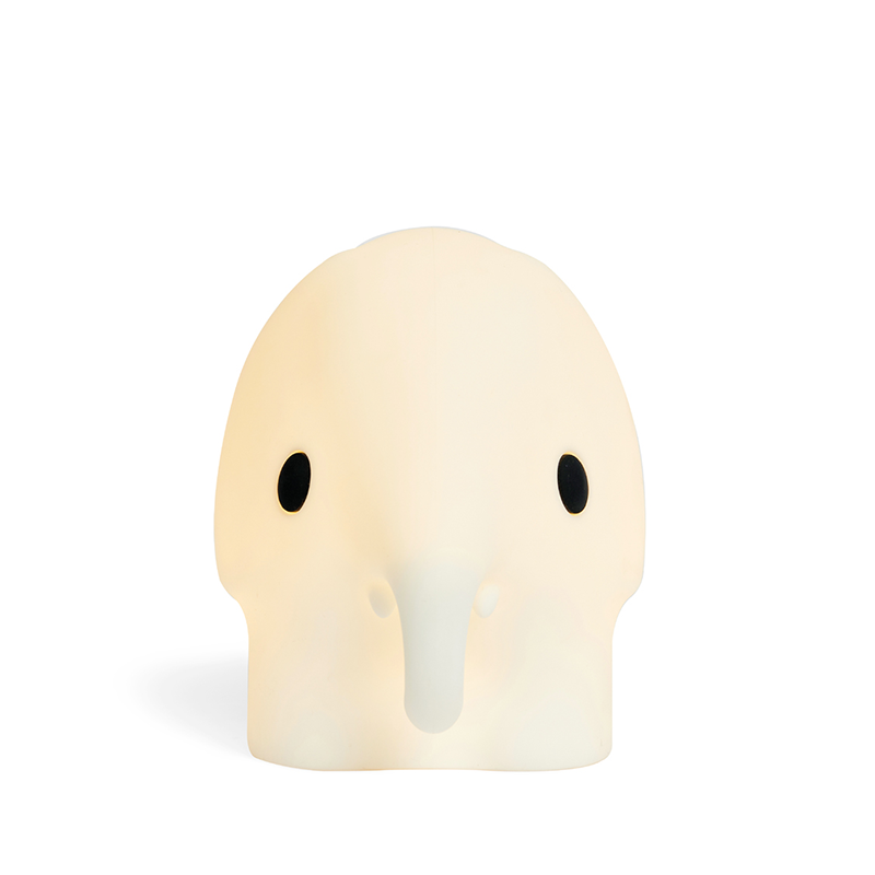 Mr Maria Mini LED-Lampe in Form eines kleinen Elefanten angezündet von vorne. 