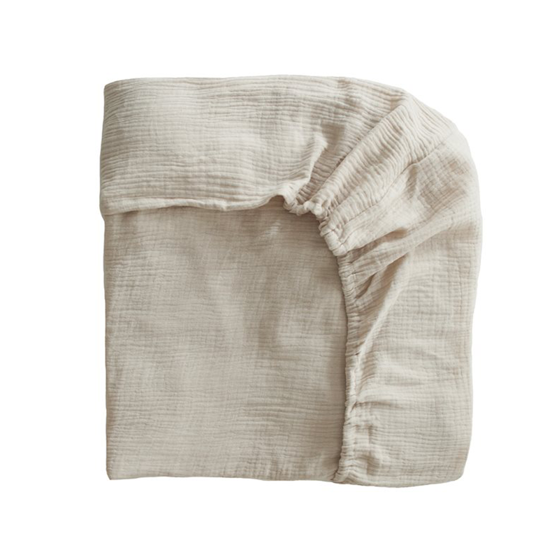 Mushie Baby Fixleintuch 40 x 100 cm Small Fog