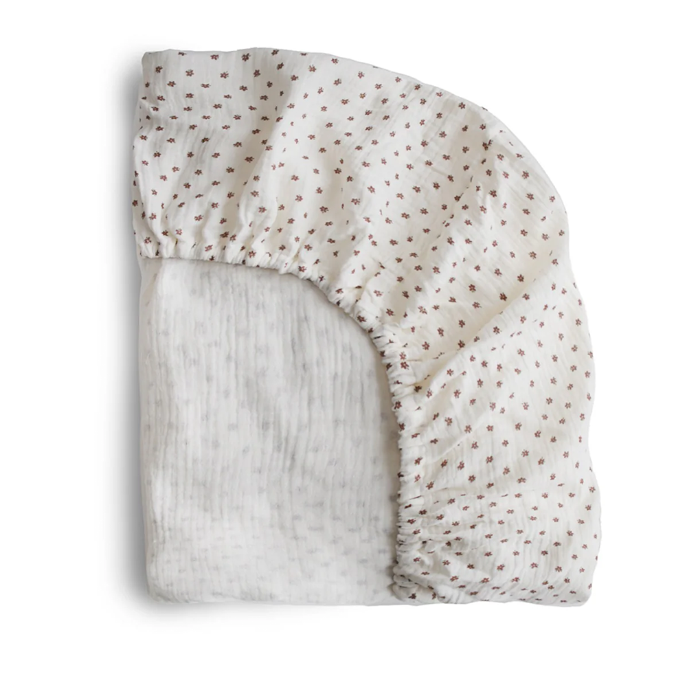 Drap housse bébé Mushie 40 x 100 cm Bloom