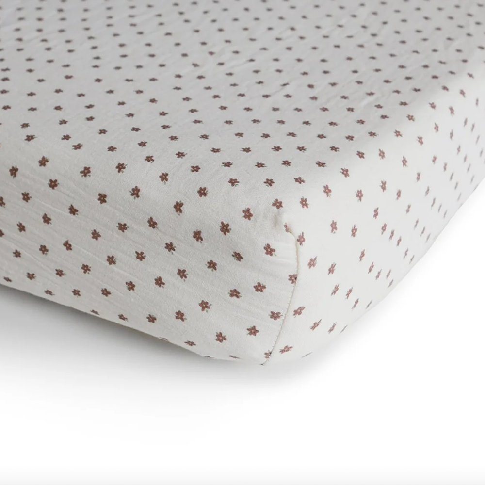 Drap housse bébé Mushie 40 x 100 cm Bloom