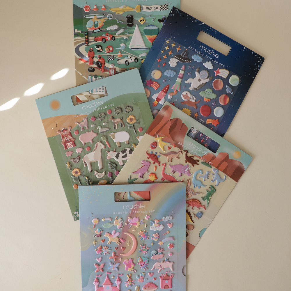 Mushie Wiederverwendbares Sticker-Set Farm - Online MY SNOWFLAKE