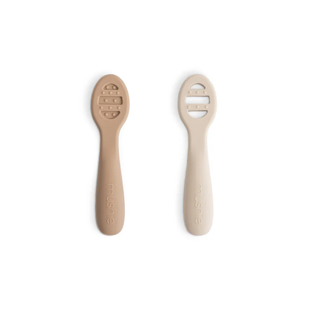 Mushie  erstes Baby Löffel 2er-Set   Natural/Shifting Sand - Online MY SNOWFLAKE