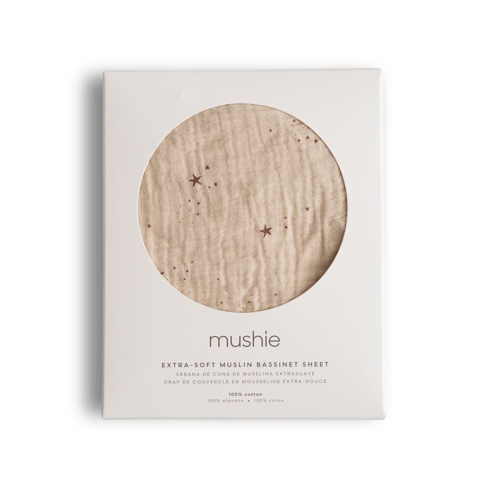 Mushie Fitted Crib Sheet 40 x 100 cm Falling Stars
