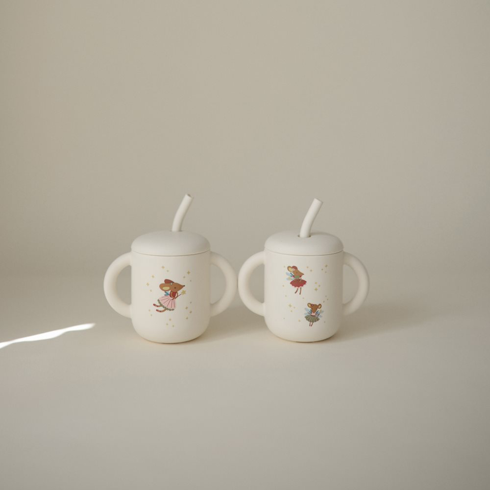 Mushie Trinkbecher mit Strohhalm Fairy Mice - Online MY SNOWFLAKE