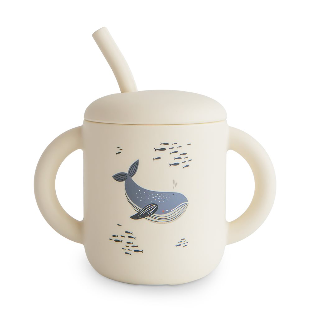 Mushie Trinkbecher mit Strohhalm Whales - Online MY SNOWFLAKE
