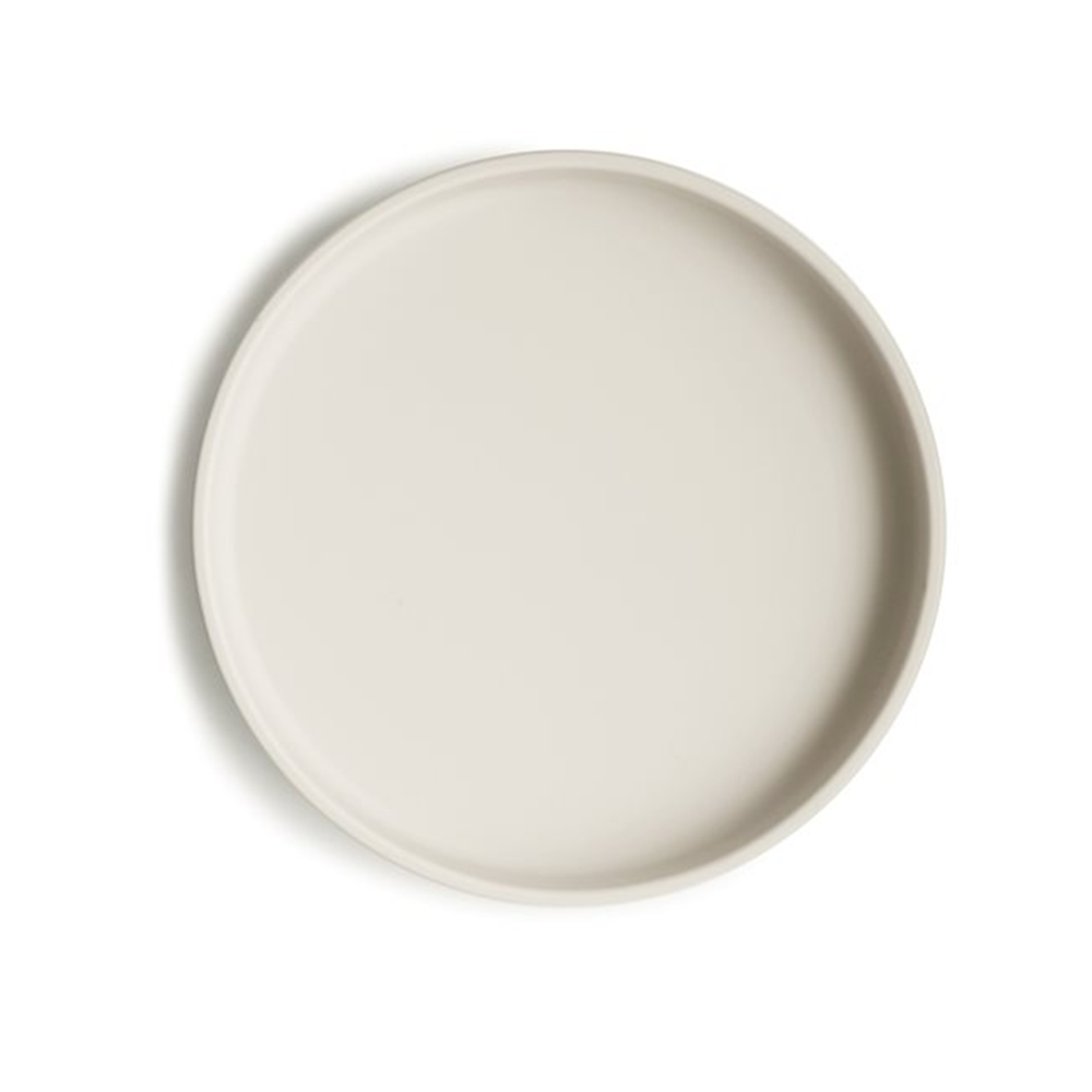 Mushie Silicone Plate with Suction Cup 'Classic' Ivory