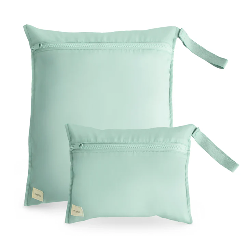 Mushie 2-Piece Wet Bag Roman Green