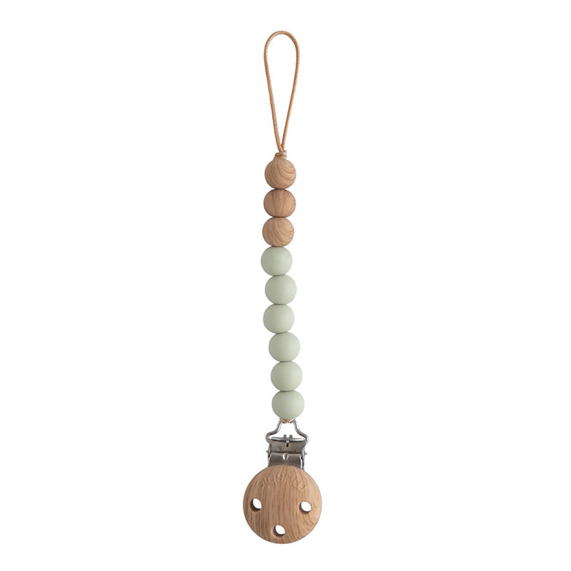 Mushie – Schnullerkette in schönem "Sage" Salbei Grün