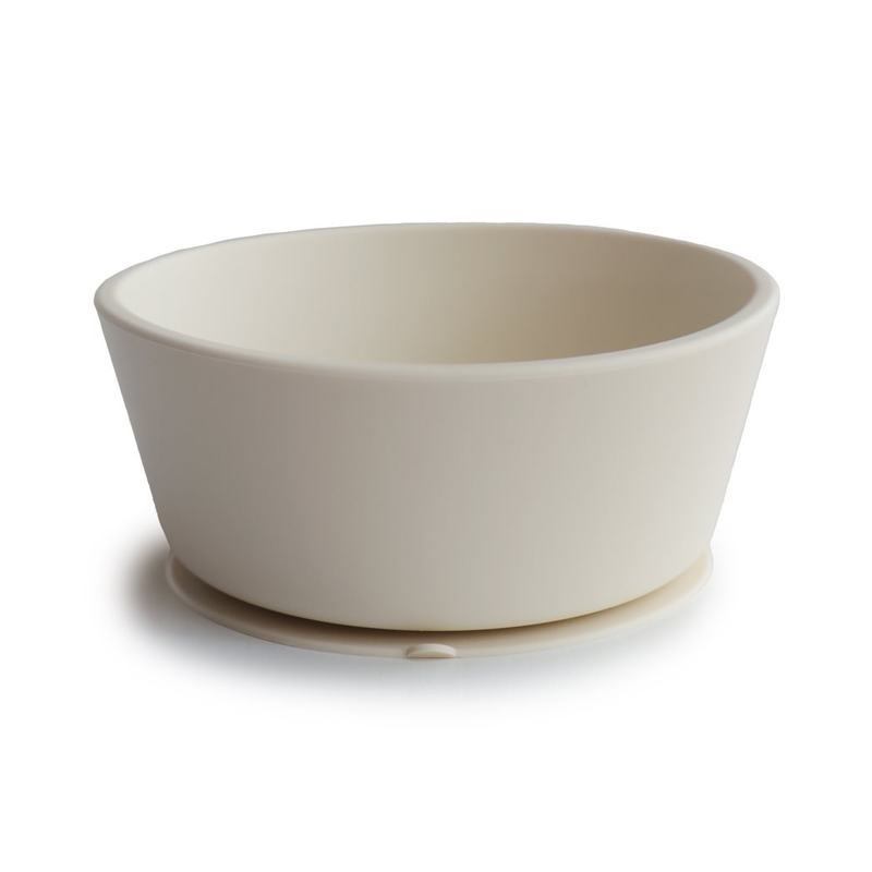 Kinder-Schüssel aus Silikon in Creme-Weiss von Mushie
