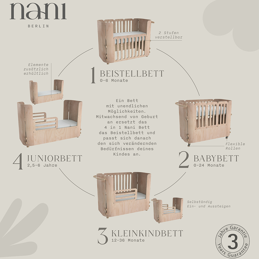 Nani Berlin 4-in-1 mitwachsendes Babybett - Online MY SNOWFLAKE