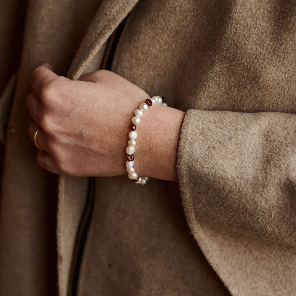 Bracelet Nirrimis Bernstein pour adulte Caramel nacré