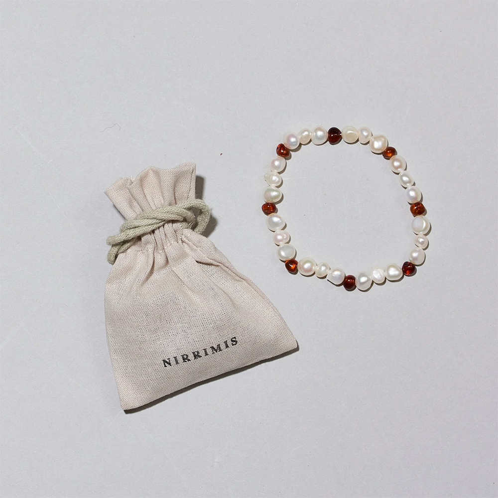 Bracelet Nirrimis Bernstein pour adulte Caramel nacré