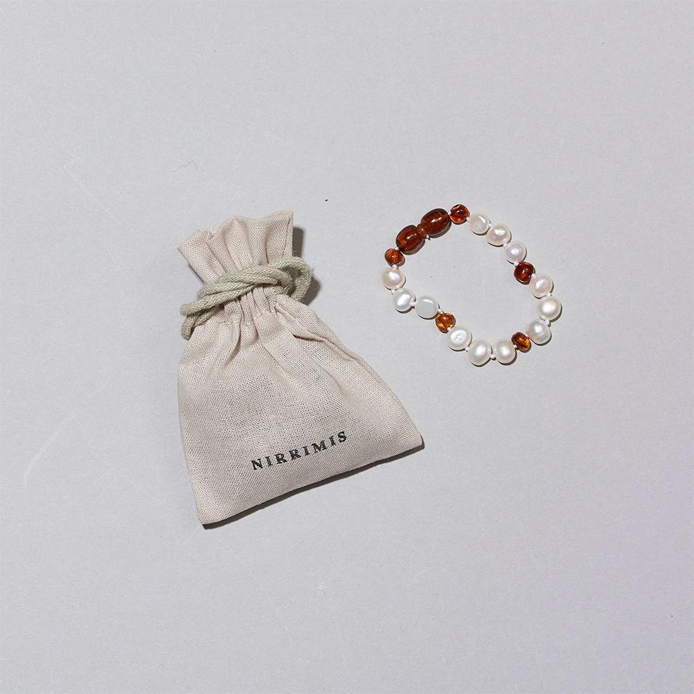 Nirrimis Bernstein Bracelet pour enfant Pearly Caramel