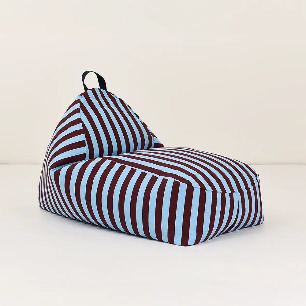 Nobodinoz Beanbag 'Bliss' Burgundy Blue Stripes