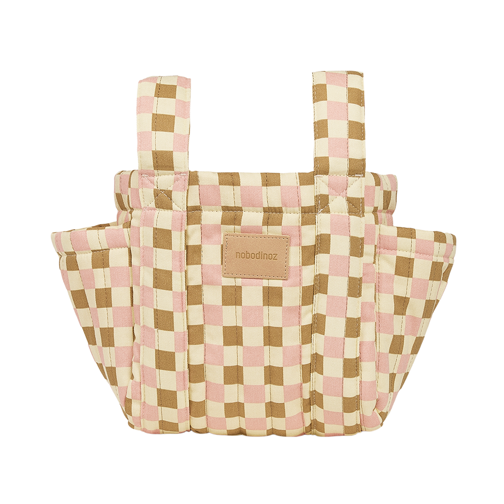 Nobodinoz Kinderwagen Organizer 'Hyde Park' Yellow Pink Mosaic