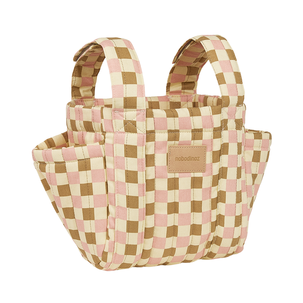 Nobodinoz Kinderwagen Organizer 'Hyde Park' Yellow Pink Mosaic