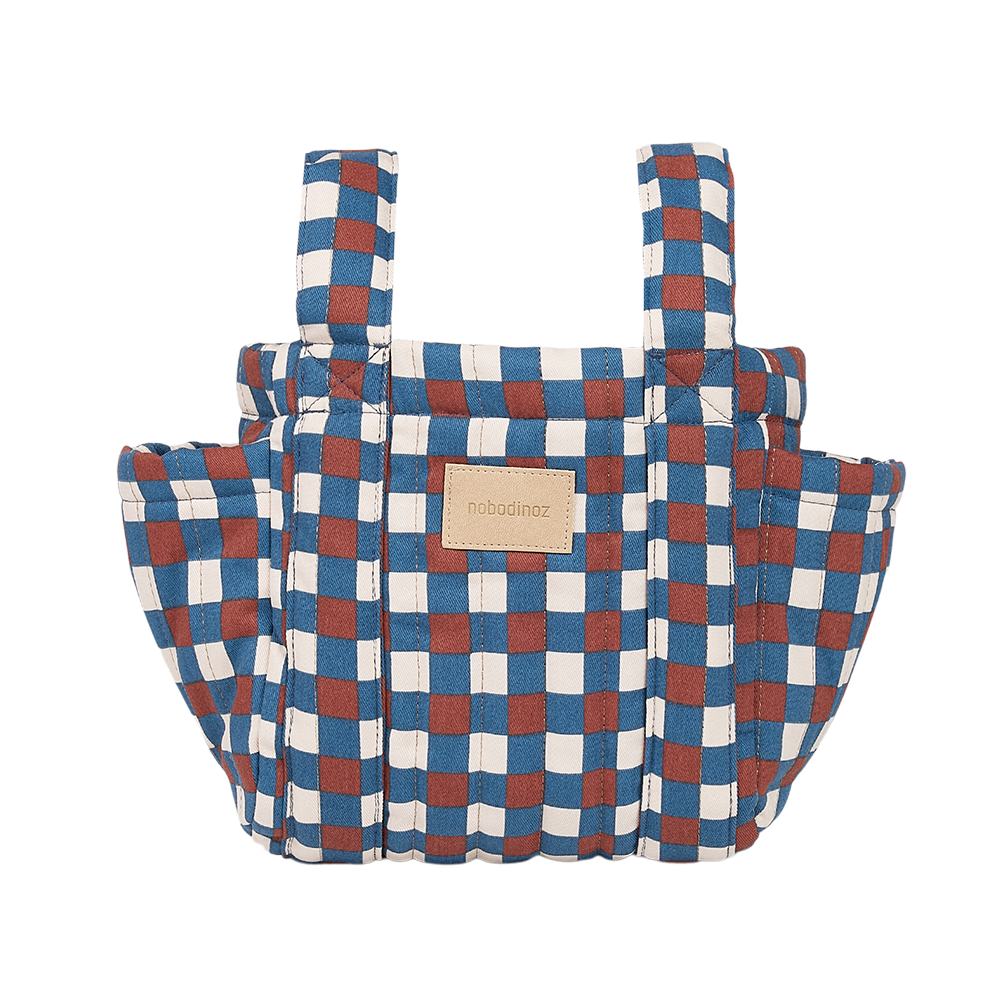 Nobodinoz Kinderwagen Organizer 'Hyde Park' Blue Red Mosaic
