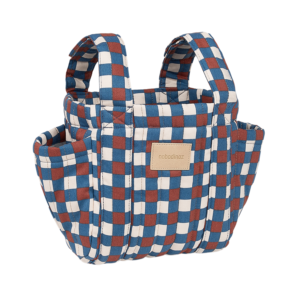 Nobodinoz Kinderwagen Organizer 'Hyde Park' Blue Red Mosaic