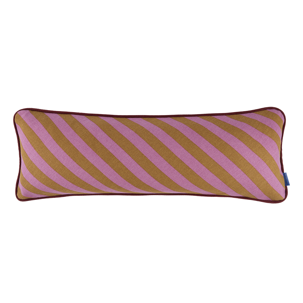Nobodinoz Coussin Rectangulaire « Ray » Rayures Rose Curry