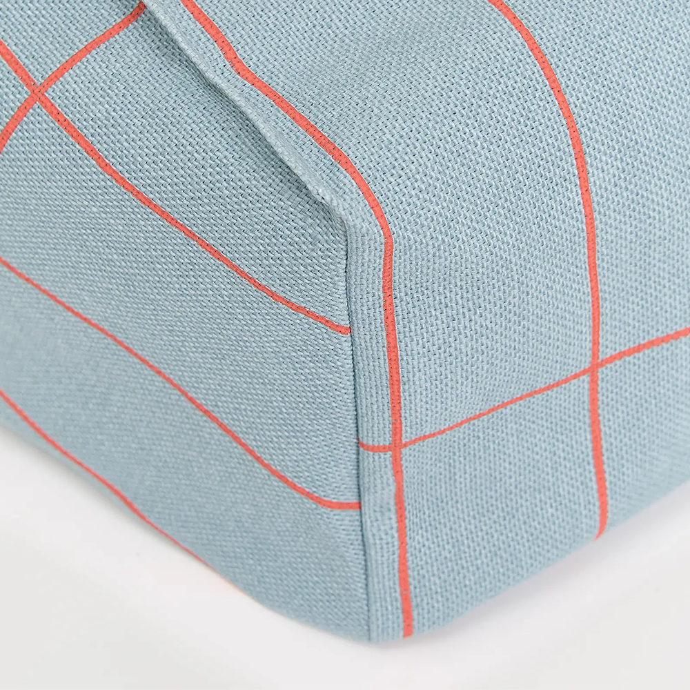 Nobodinoz Beanbag Armchair 'Vibes' Blue Red Grid