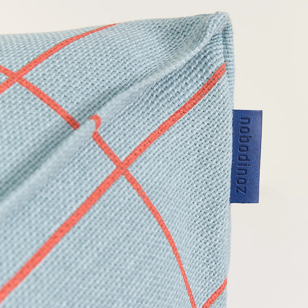 Nobodinoz Beanbag Armchair 'Vibes' Blue Red Grid