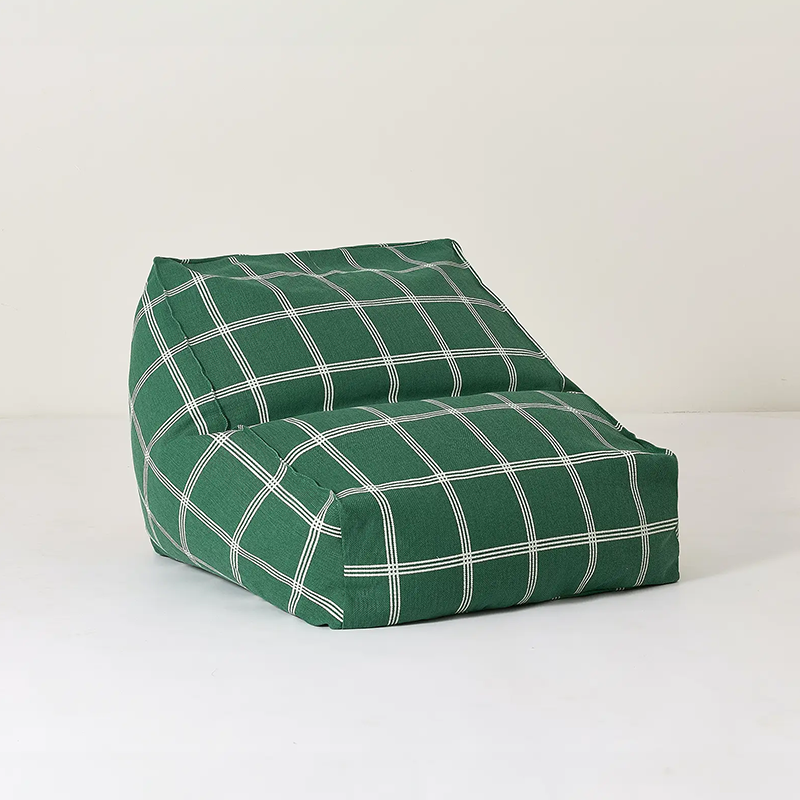 Nobodinoz Armchair Sitzsack 'Vibes' Green White Windowpane