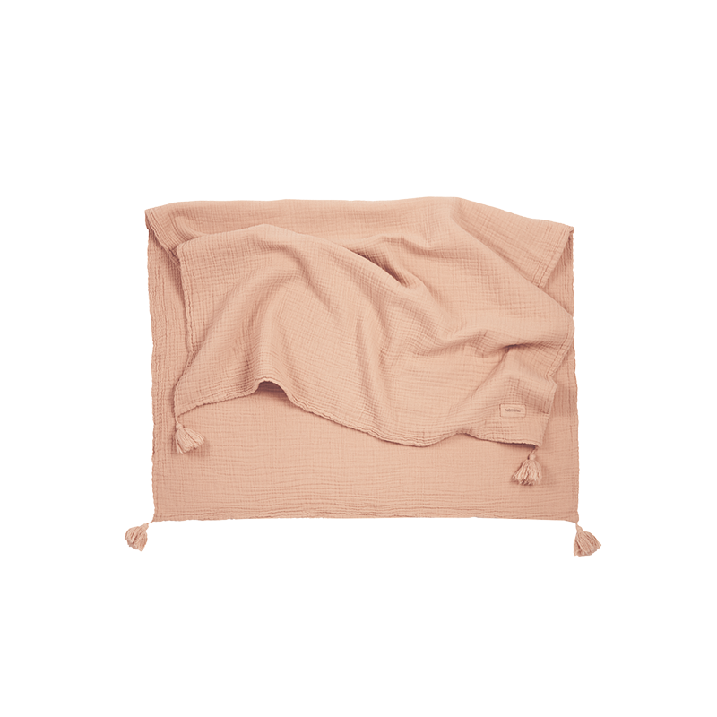 Nobodinoz Mulltuch Decke 'Wabi Sabi' Powder Pink - Online MY SNOWFLAKE