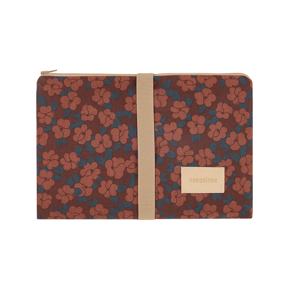 Nobodinoz  wasserfeste Wickelunterlage 'Hyde Park' Maroon Poppies