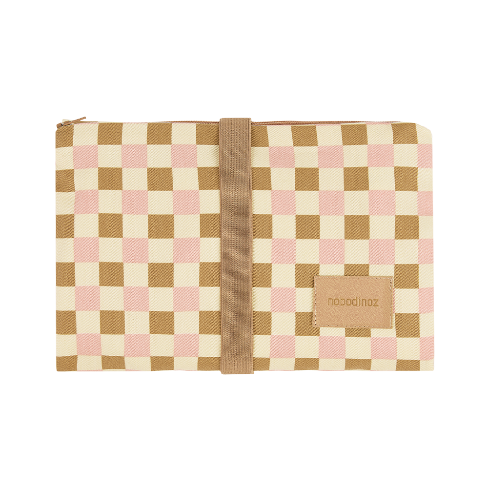 Nobodinoz matelas à langer imperméable « Hyde Park » Yellow Pink Mosaic